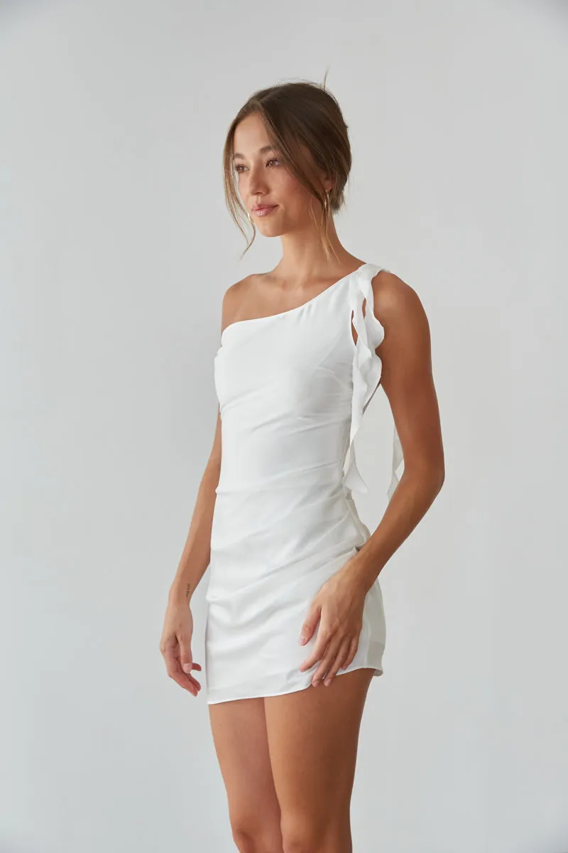 Sonia Draped One Shoulder Mini Dress guest ready