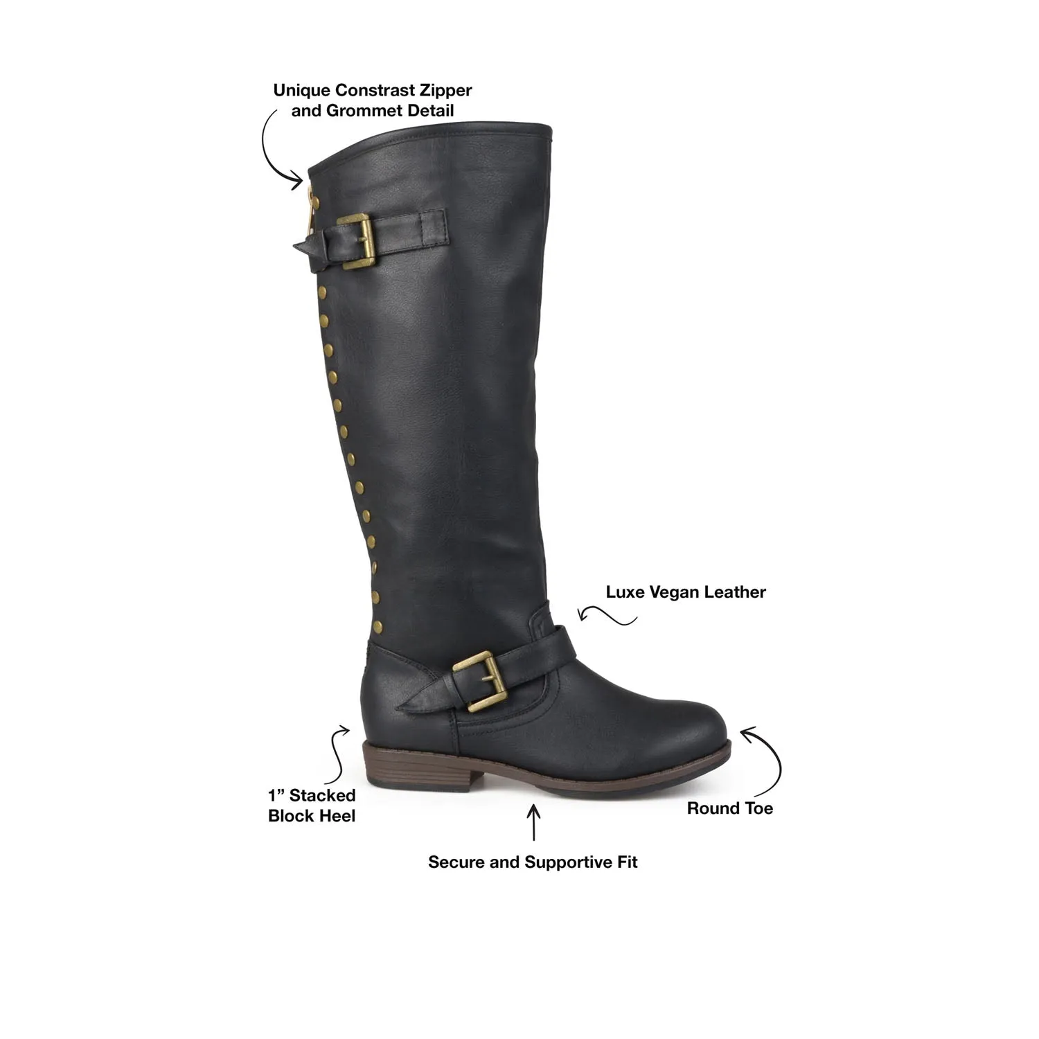 SPOKANE RIDING BOOTS IN FAUX LEATHER soft top