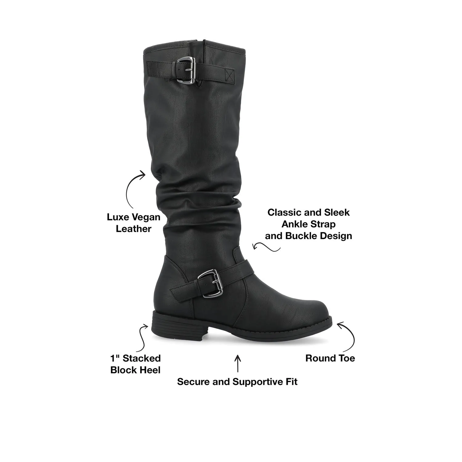 STORMY RIDING BOOTS IN FAUX LEATHER grunge touch