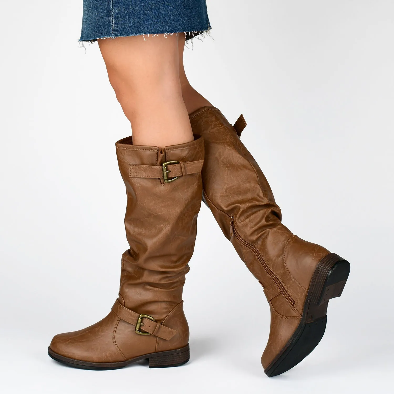 STORMY RIDING BOOTS IN FAUX LEATHER grunge touch