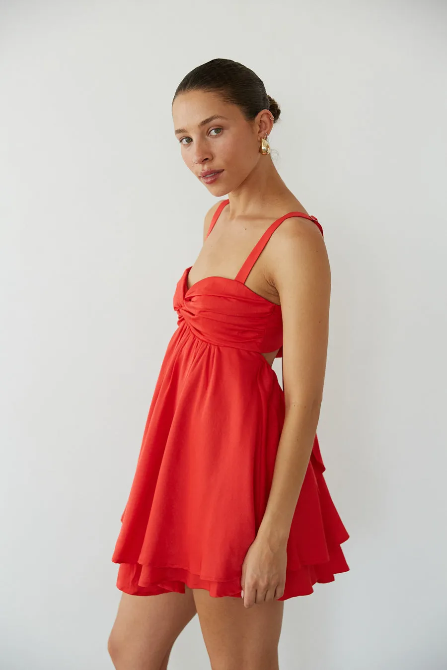 Suki Twist Babydoll Mini Dress romance mind
