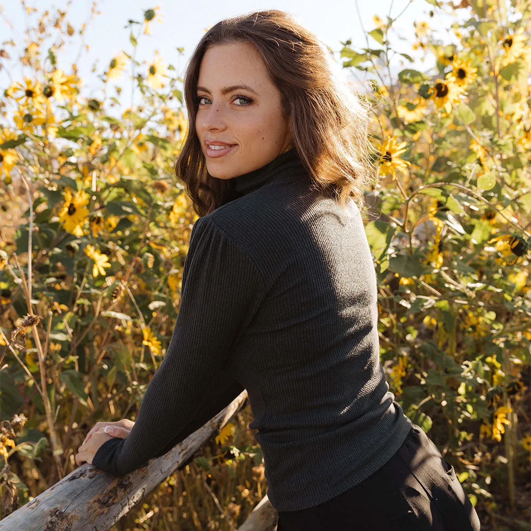 Sydney Turtleneck, Charcoal soft roll