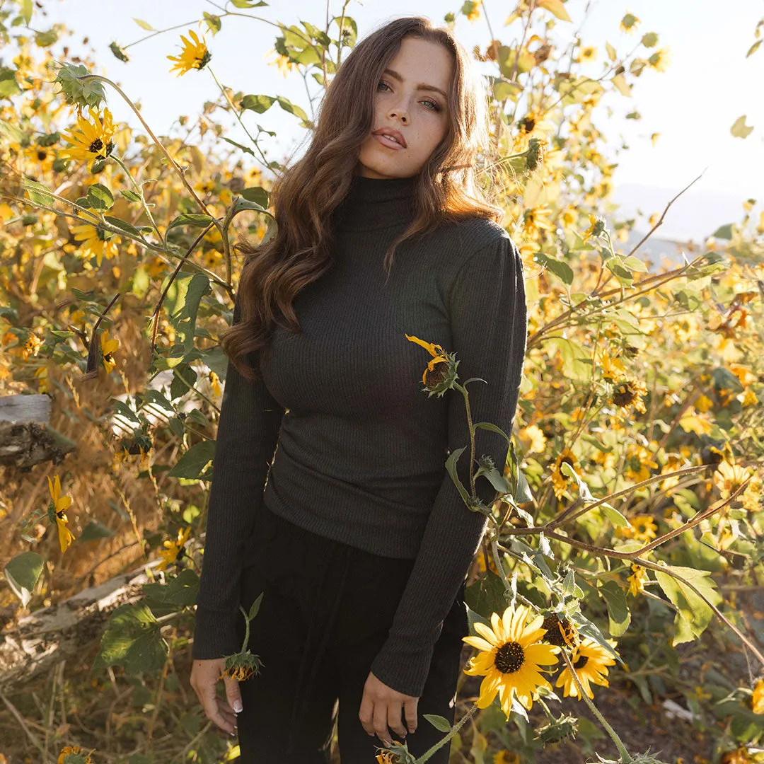 Sydney Turtleneck, Charcoal soft roll