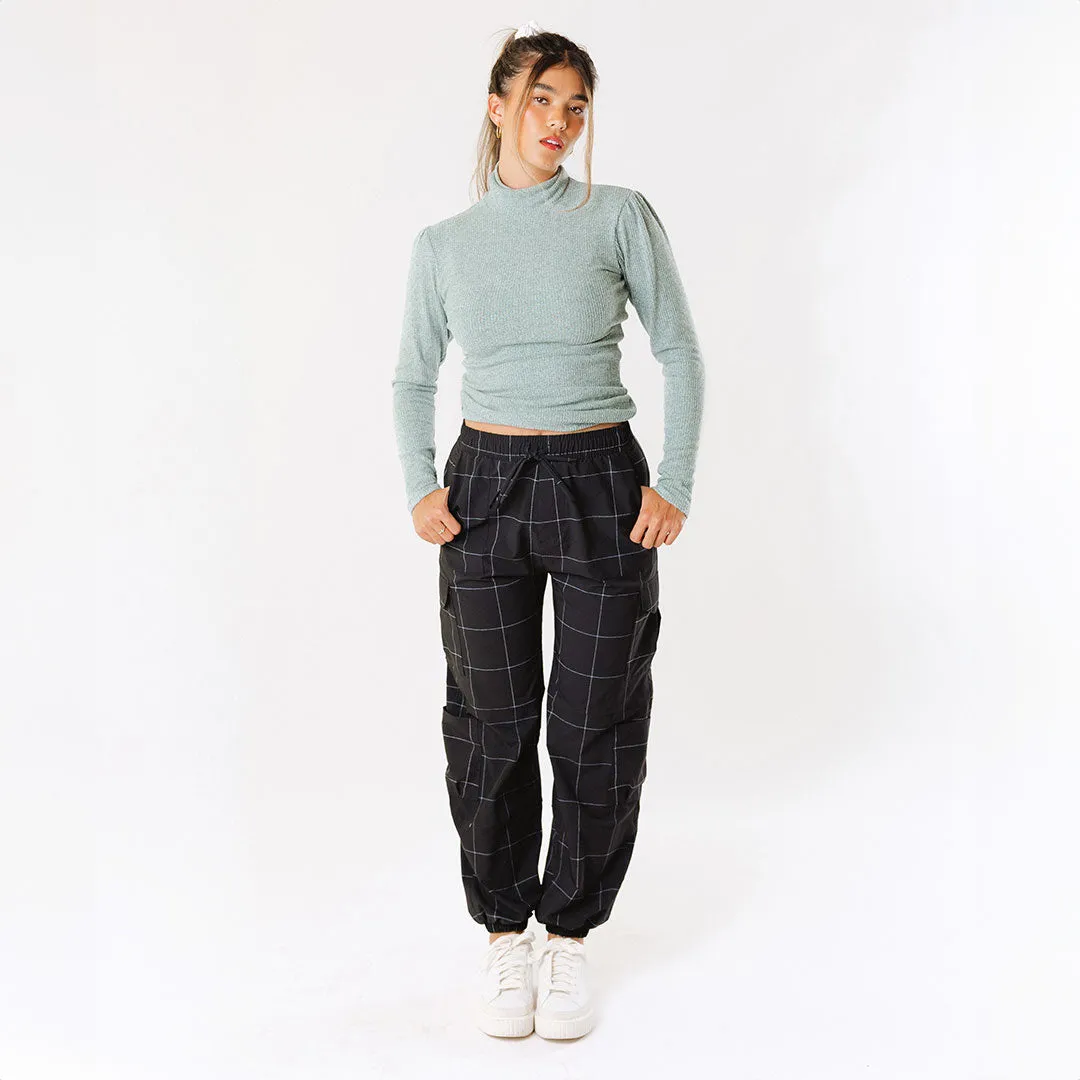 Sydney Turtleneck, Green Mint zip front