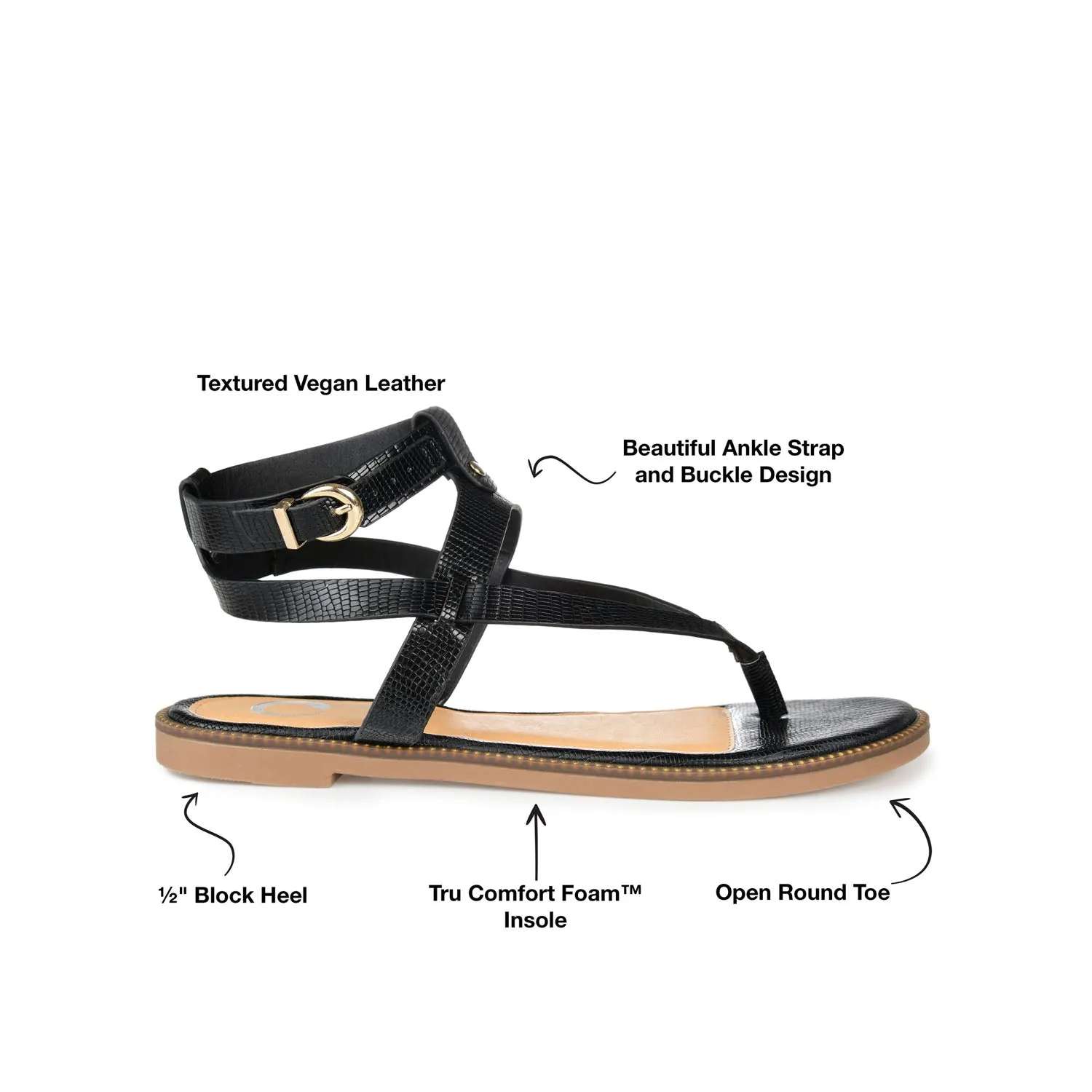 TANGIE MULTI STRAP SANDALS IN FAUX LEATHER laid back