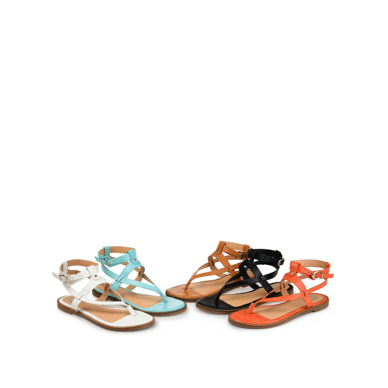 TANGIE MULTI STRAP SANDALS IN FAUX LEATHER laid back