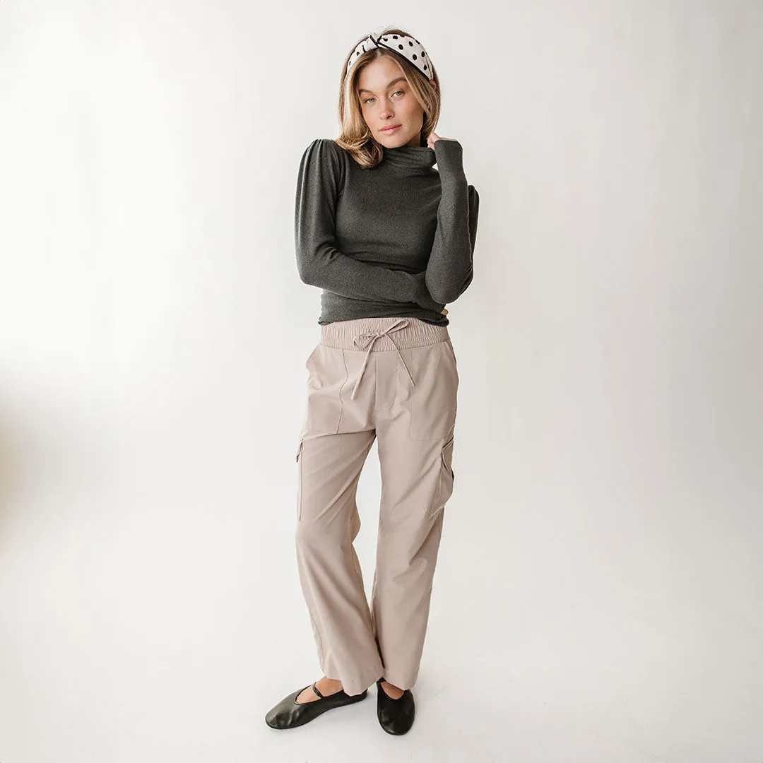 Tatum Turtleneck, Charcoal soft roll