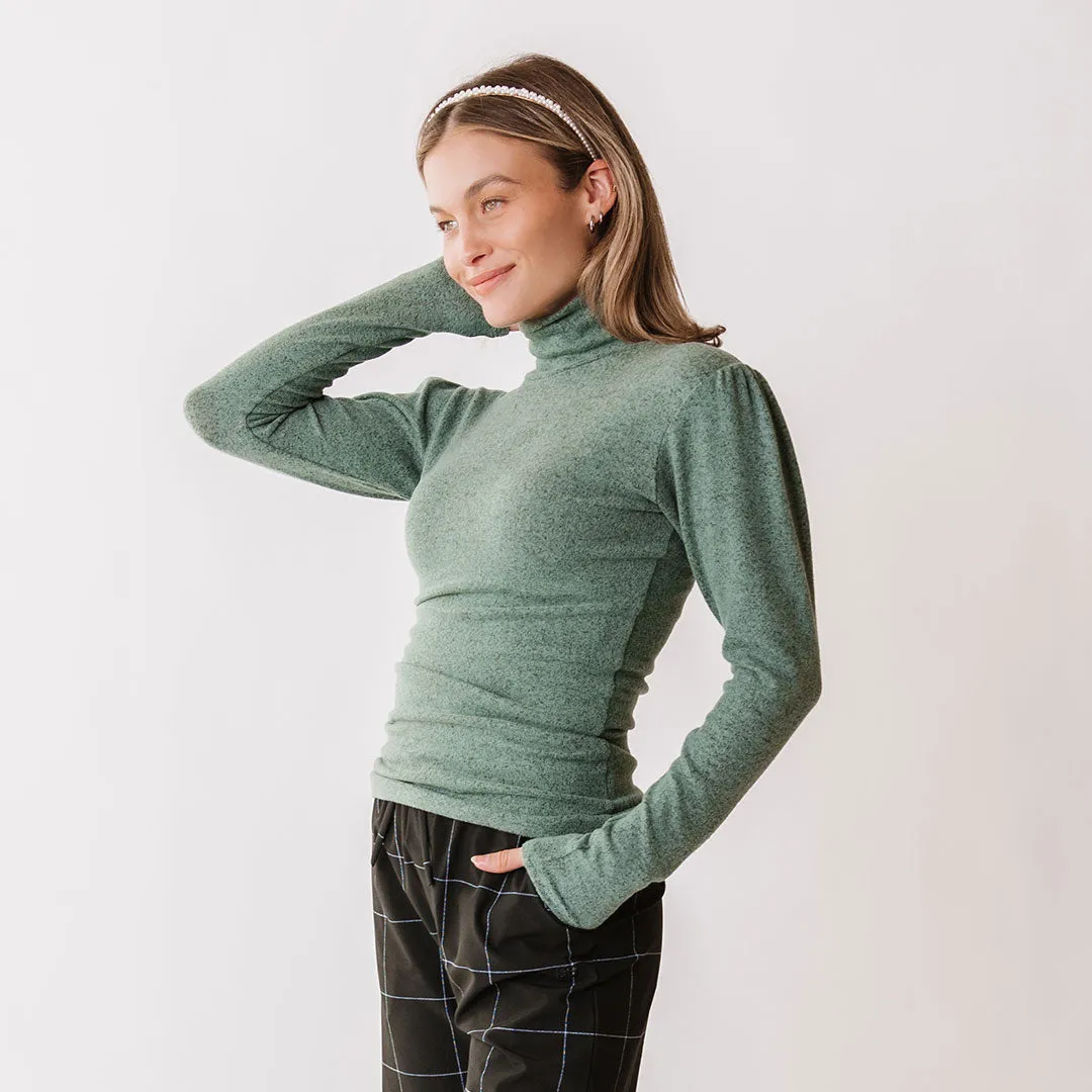 Tatum Turtleneck, Dusk Green weekend wear
