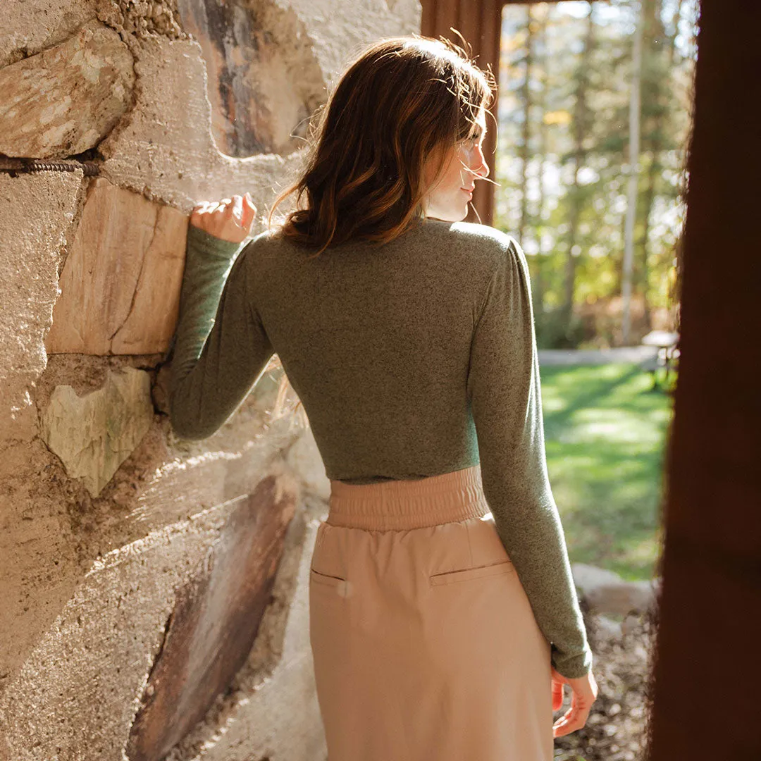 Tatum Turtleneck, Dusk Green weekend wear