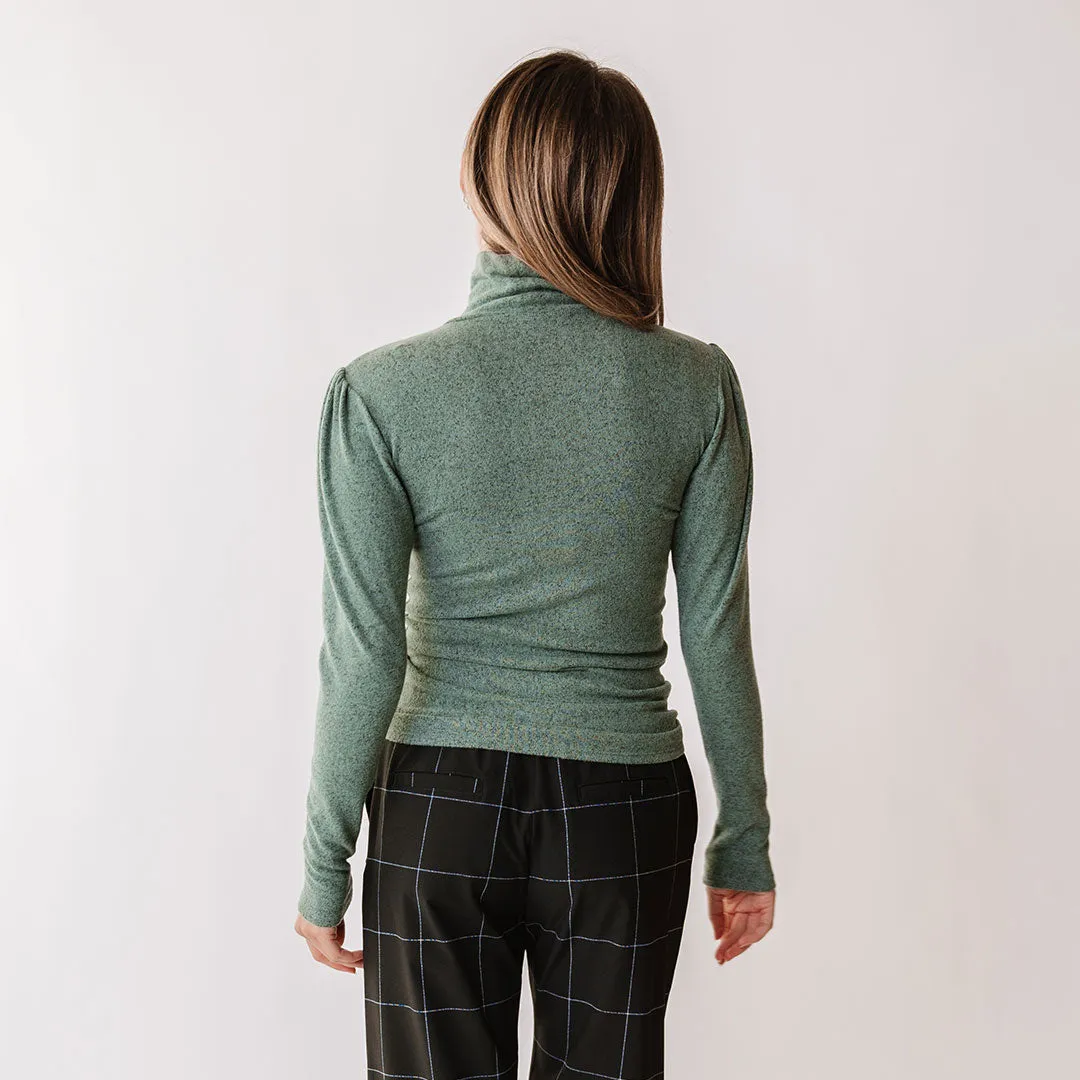 Tatum Turtleneck, Dusk Green weekend wear