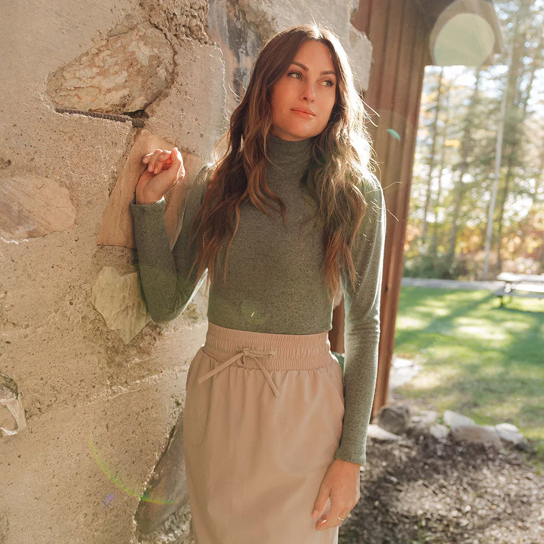 Tatum Turtleneck, Dusk Green weekend wear