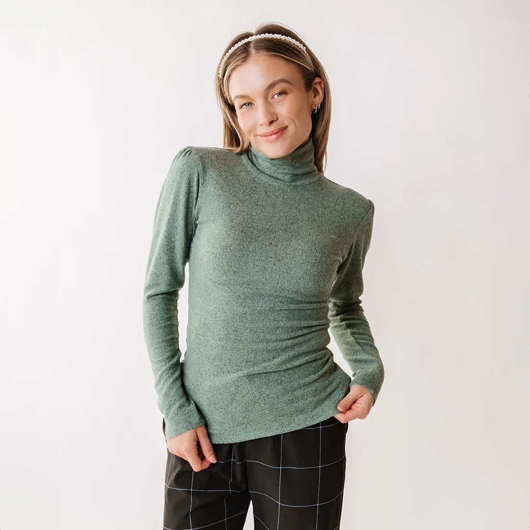 Tatum Turtleneck, Dusk Green weekend wear
