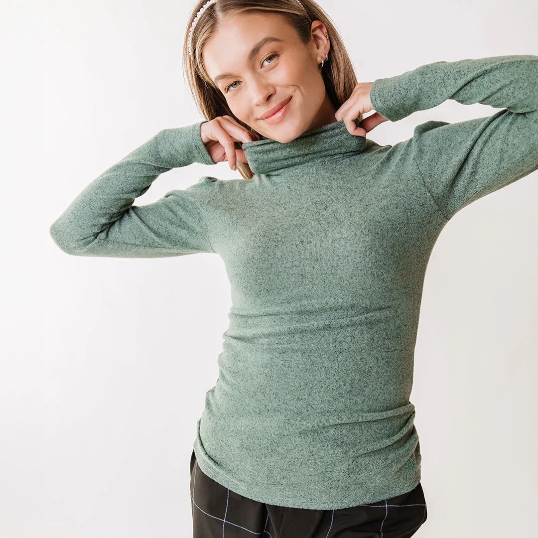 Tatum Turtleneck, Dusk Green weekend wear