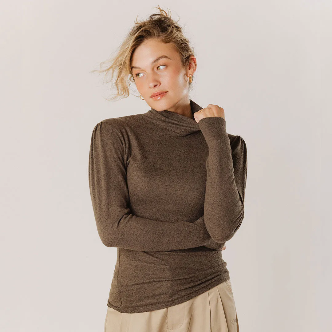 Tatum Turtleneck, Olive basic neat
