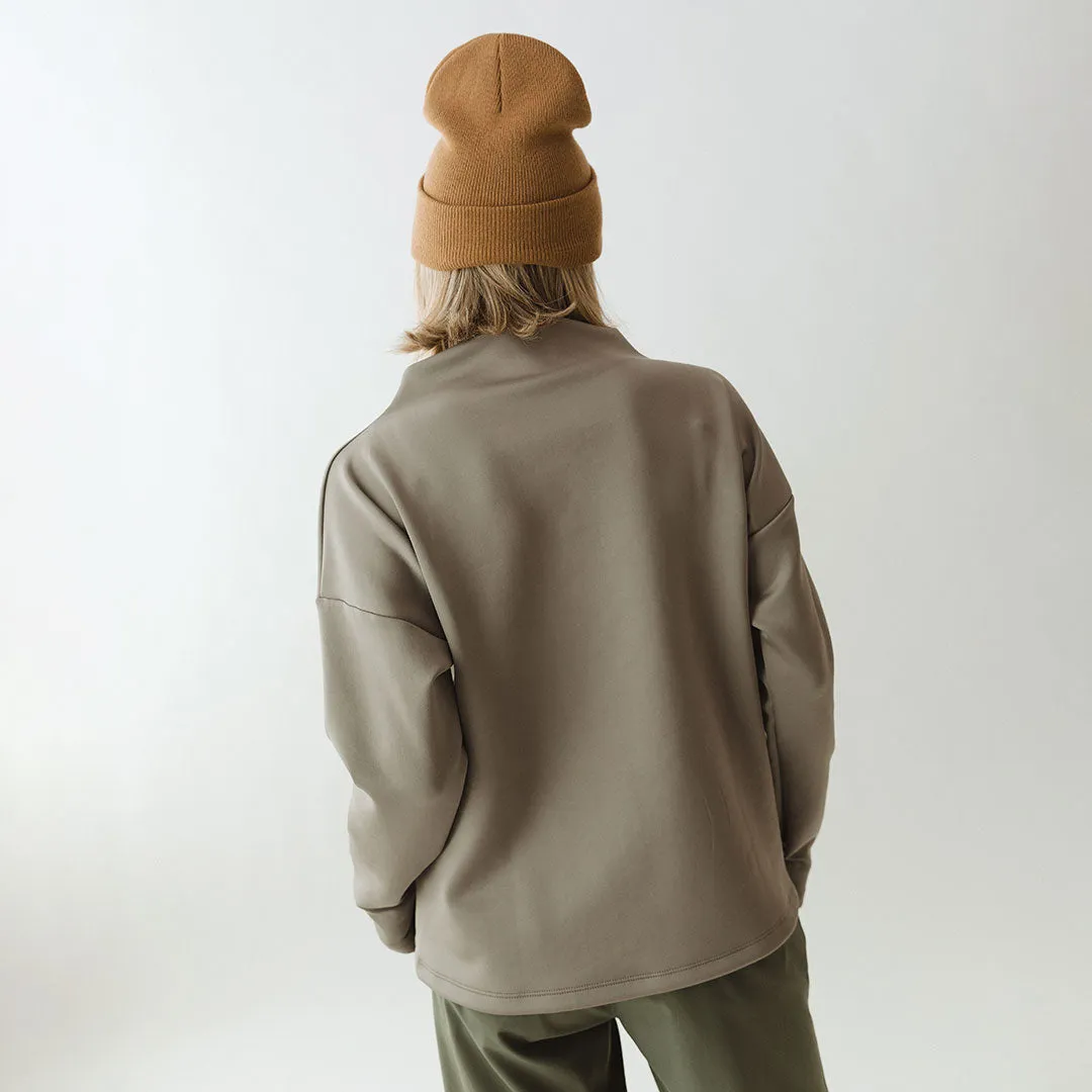 Taupe Cardiff Pullover cozy hug