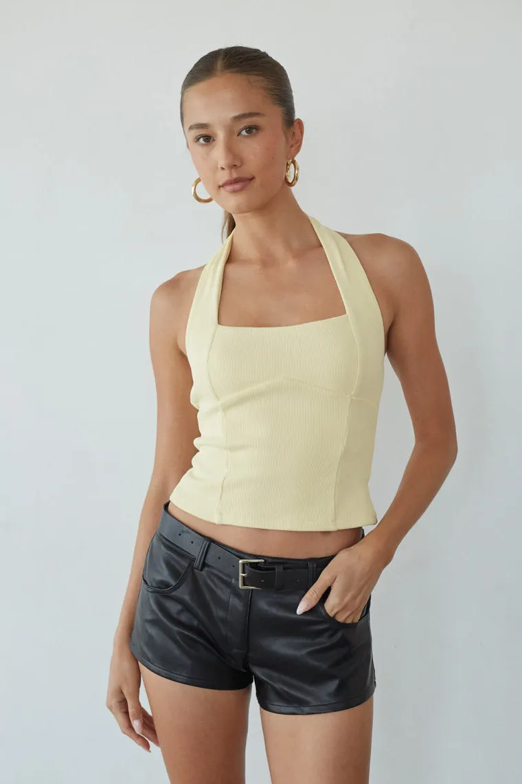 Tavi Ribbed Halter Top light blend