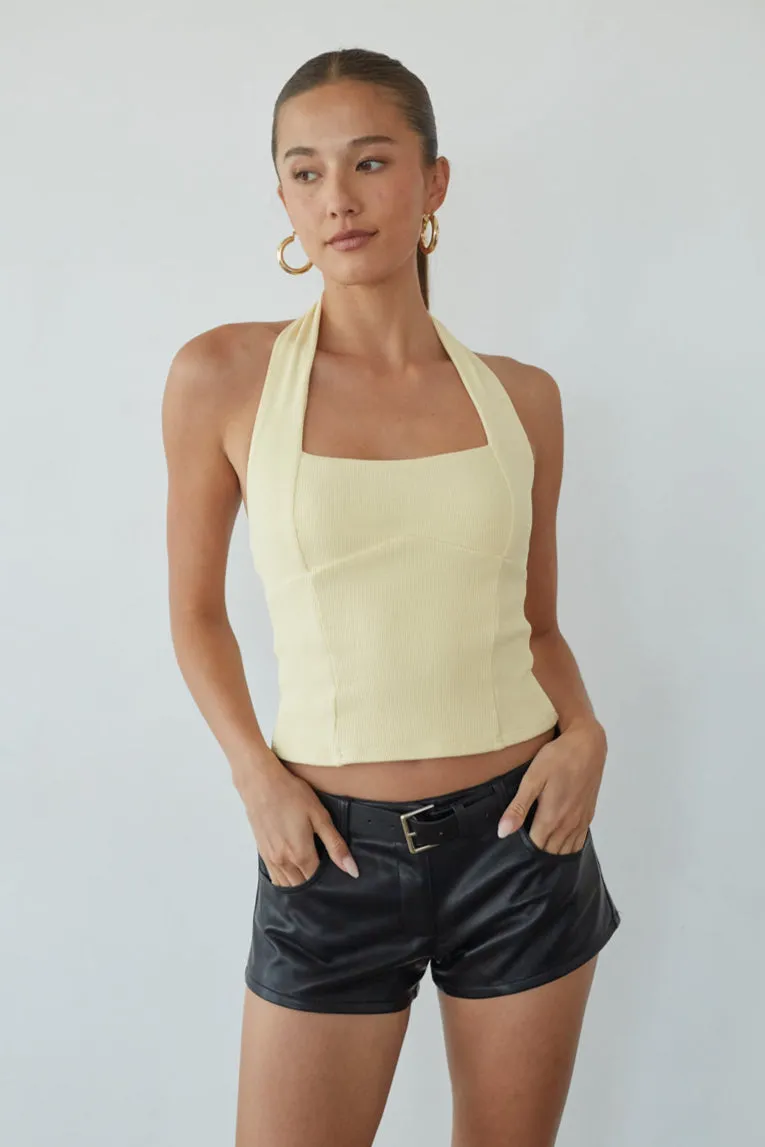 Tavi Ribbed Halter Top light blend