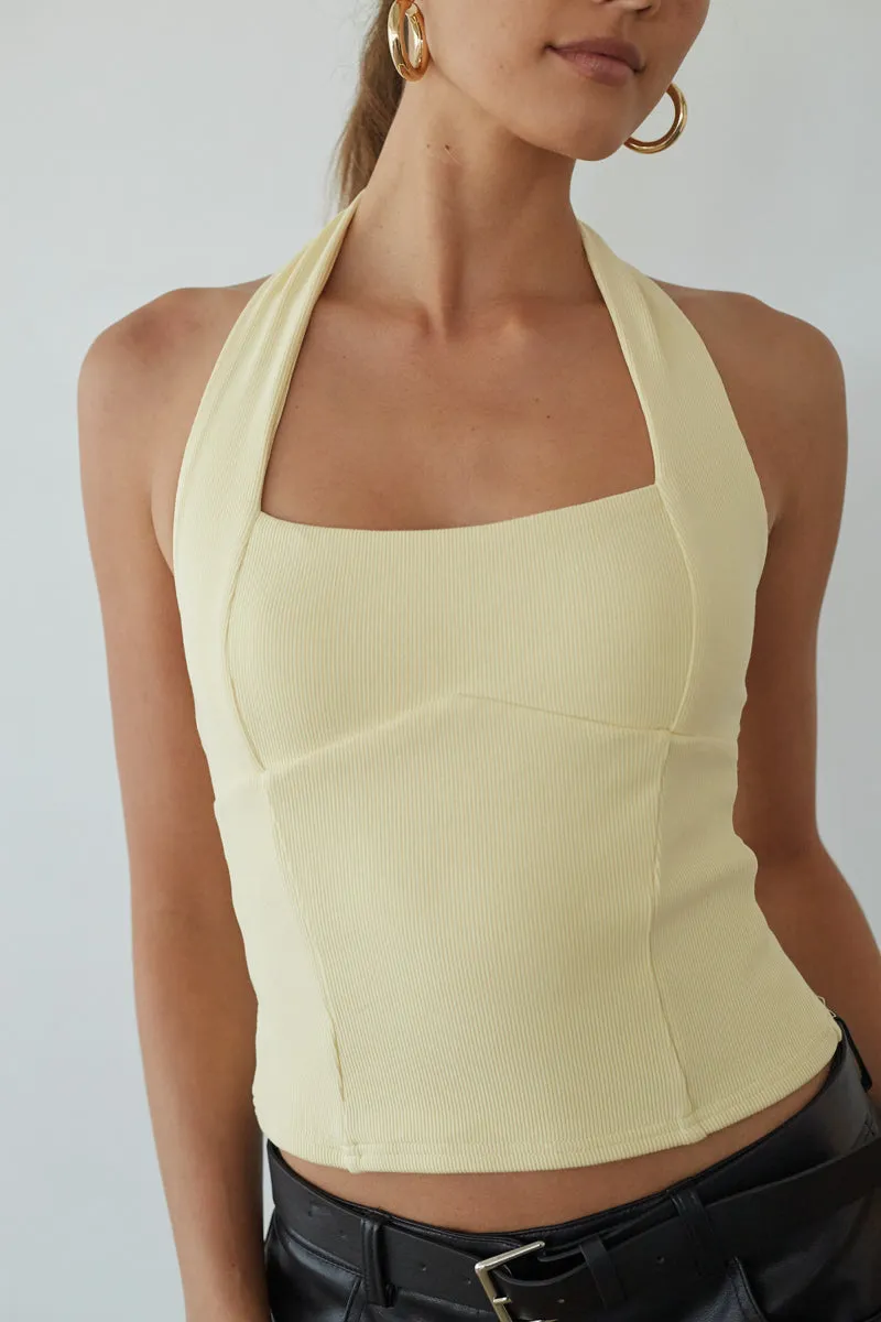 Tavi Ribbed Halter Top light blend
