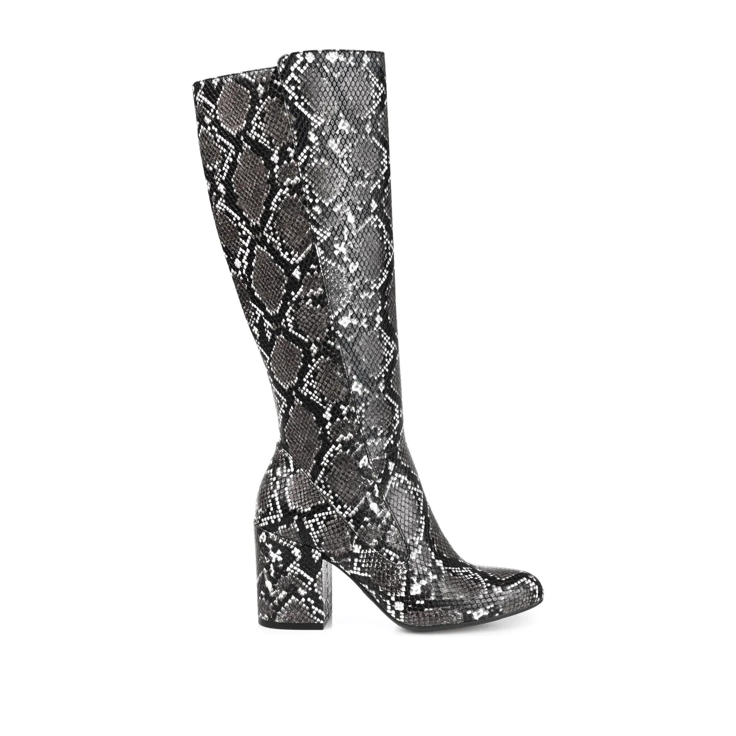 TAVIA KNEE-HIGH BOOTS IN FAUX LEATHER style kick