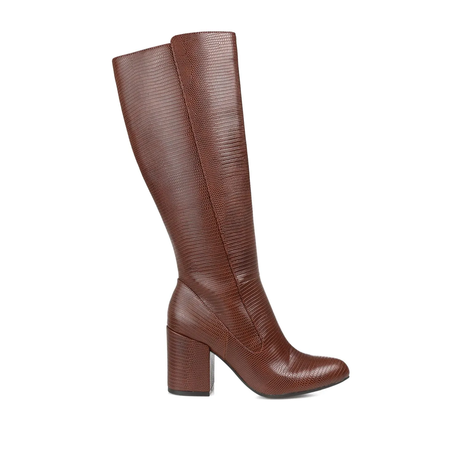 TAVIA KNEE-HIGH BOOTS IN FAUX LEATHER style kick