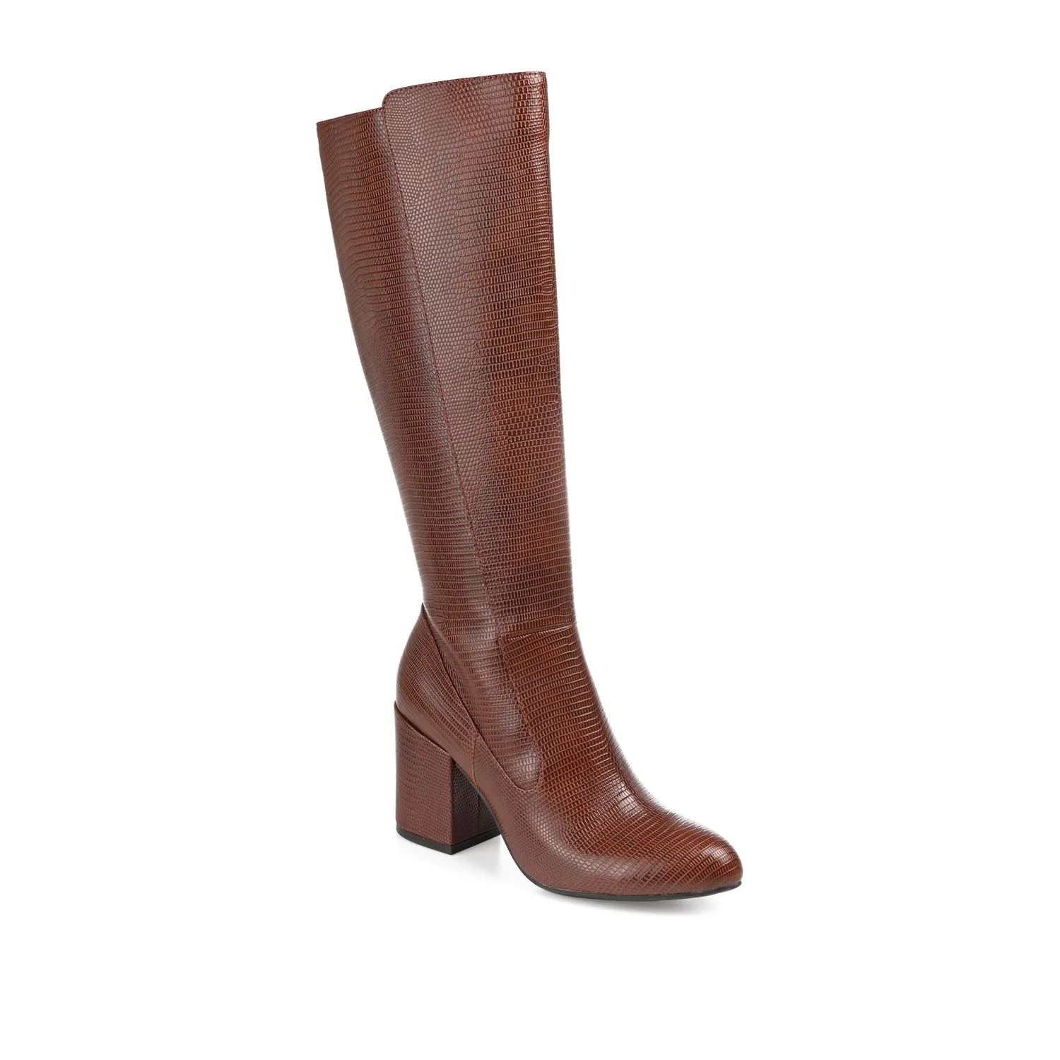 TAVIA KNEE-HIGH BOOTS IN FAUX LEATHER style kick