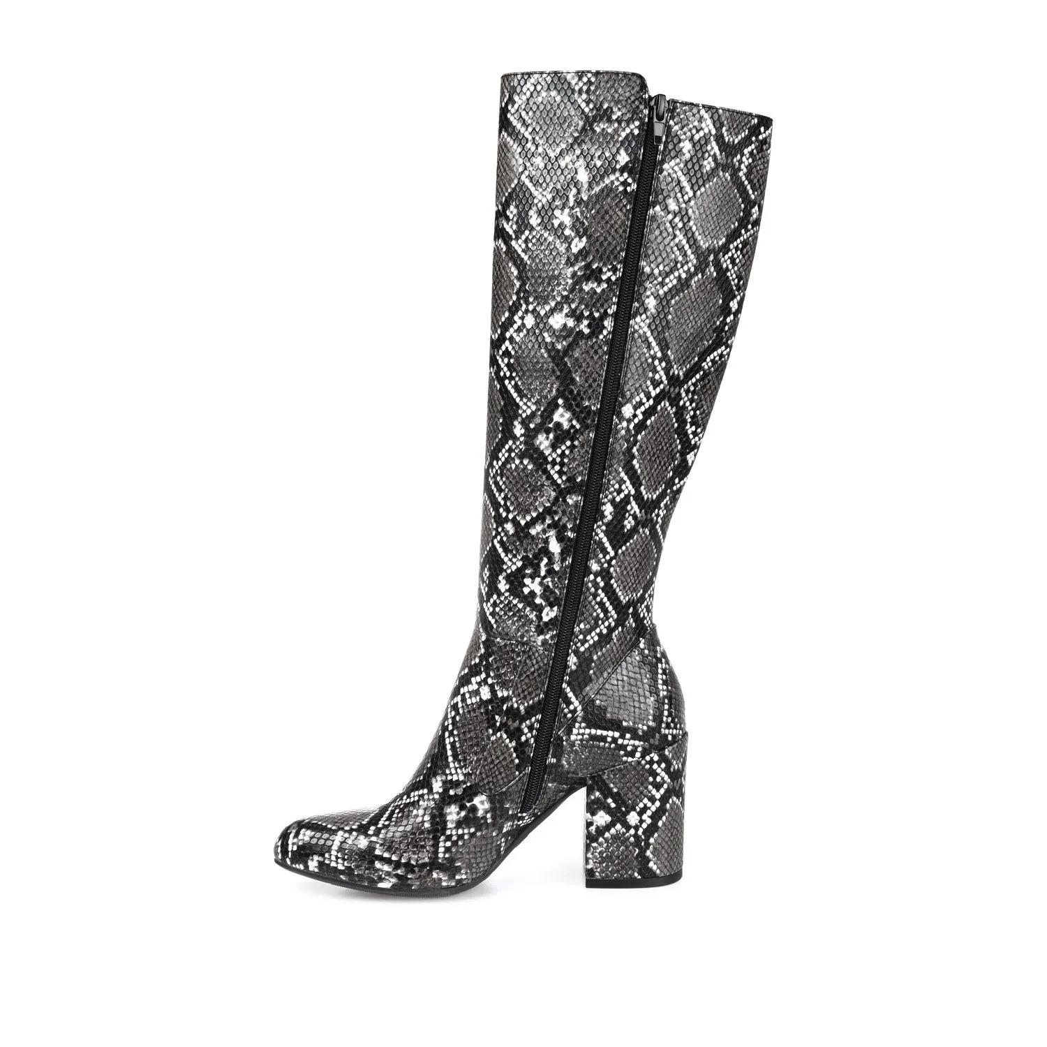 TAVIA KNEE-HIGH BOOTS IN FAUX LEATHER style kick