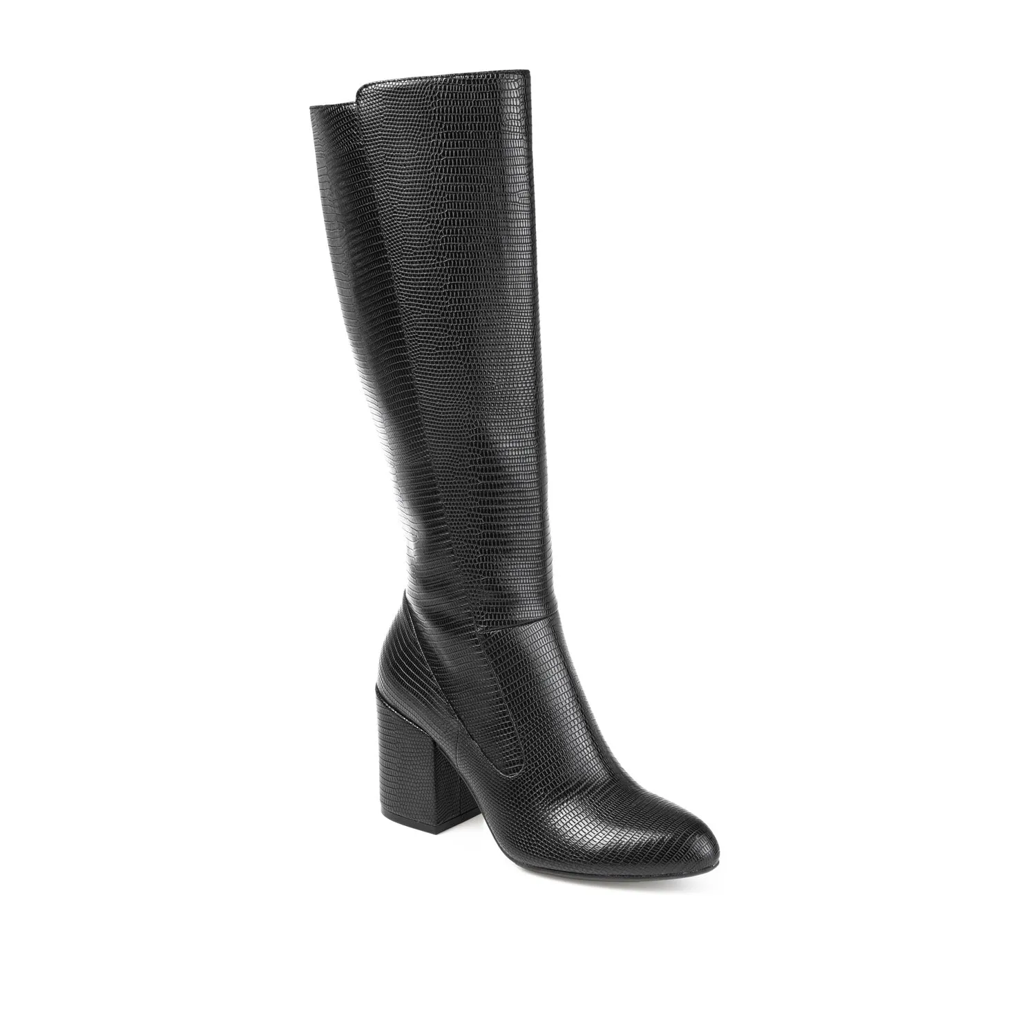 TAVIA KNEE-HIGH BOOTS IN FAUX LEATHER style kick