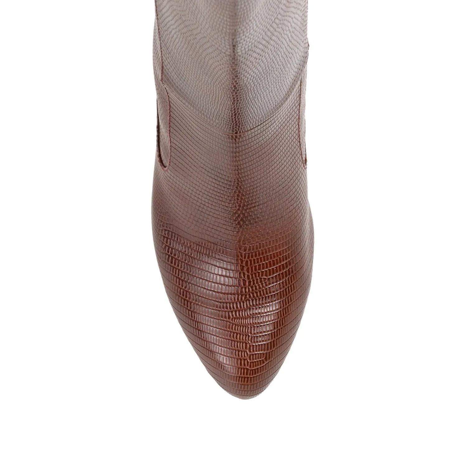 TAVIA KNEE-HIGH BOOTS IN FAUX LEATHER style kick