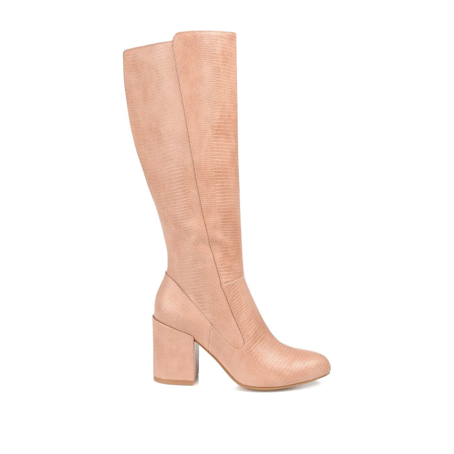 TAVIA KNEE-HIGH BOOTS IN FAUX LEATHER style kick