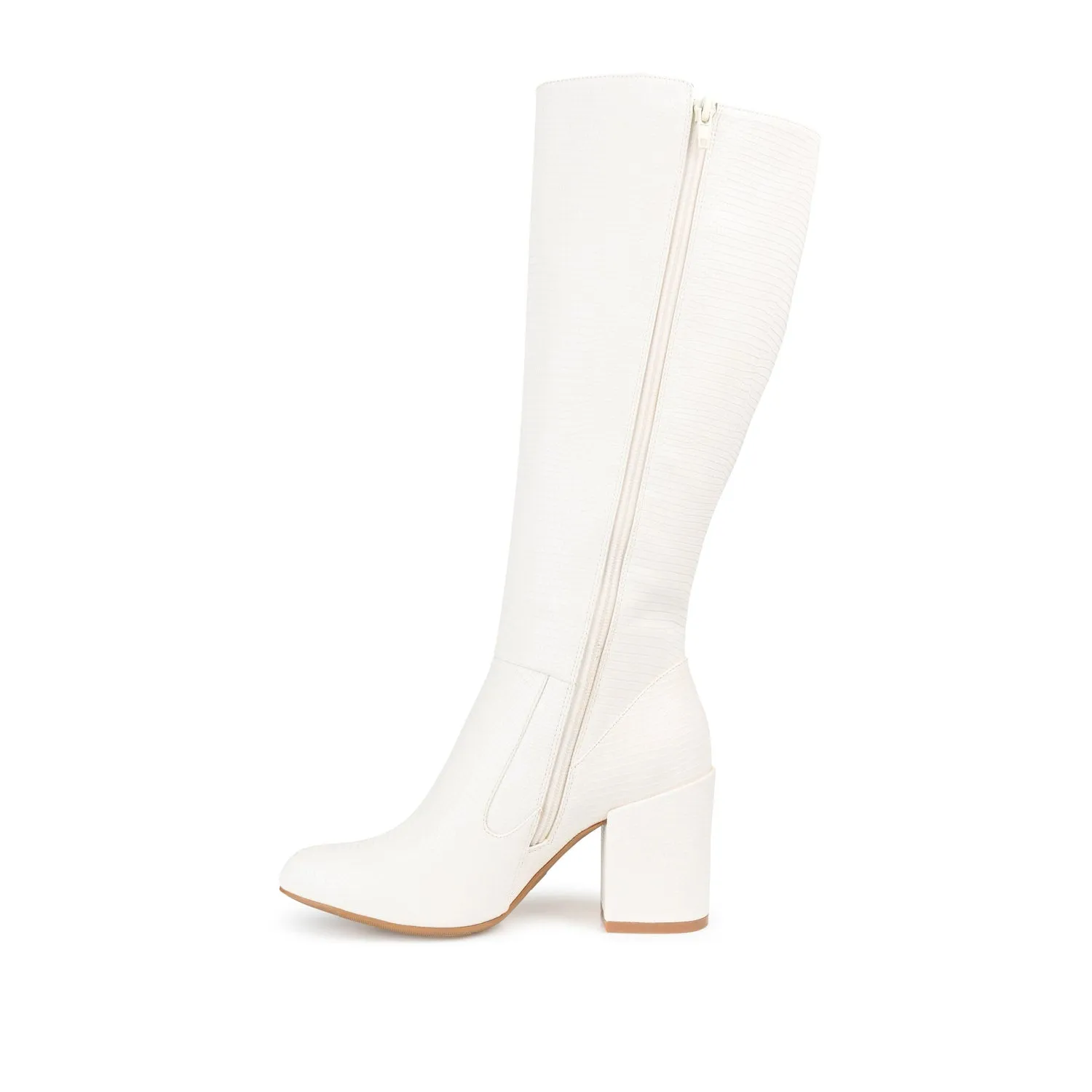 TAVIA KNEE-HIGH BOOTS IN FAUX LEATHER style kick