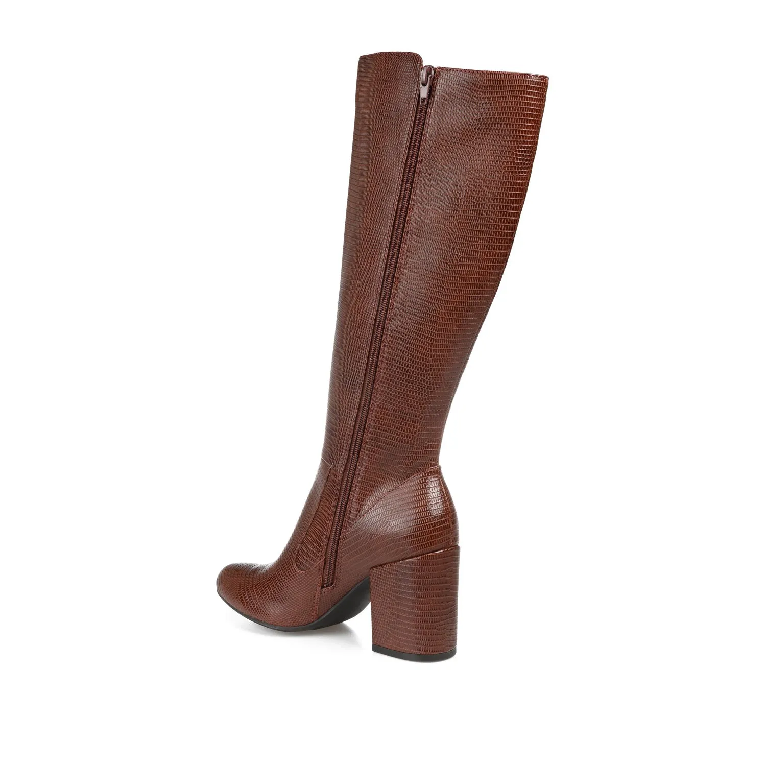 TAVIA KNEE-HIGH BOOTS IN FAUX LEATHER style kick