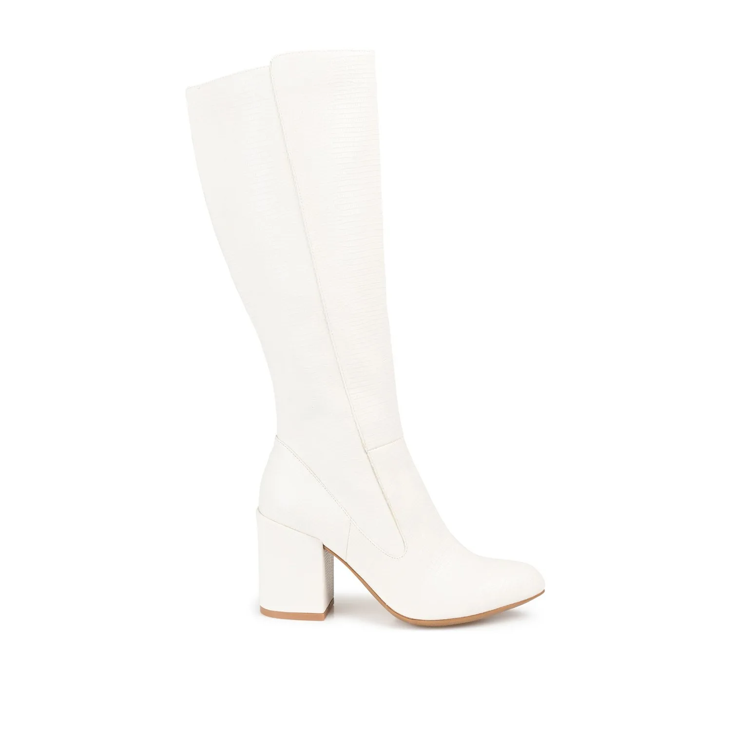 TAVIA KNEE-HIGH BOOTS IN FAUX LEATHER style kick