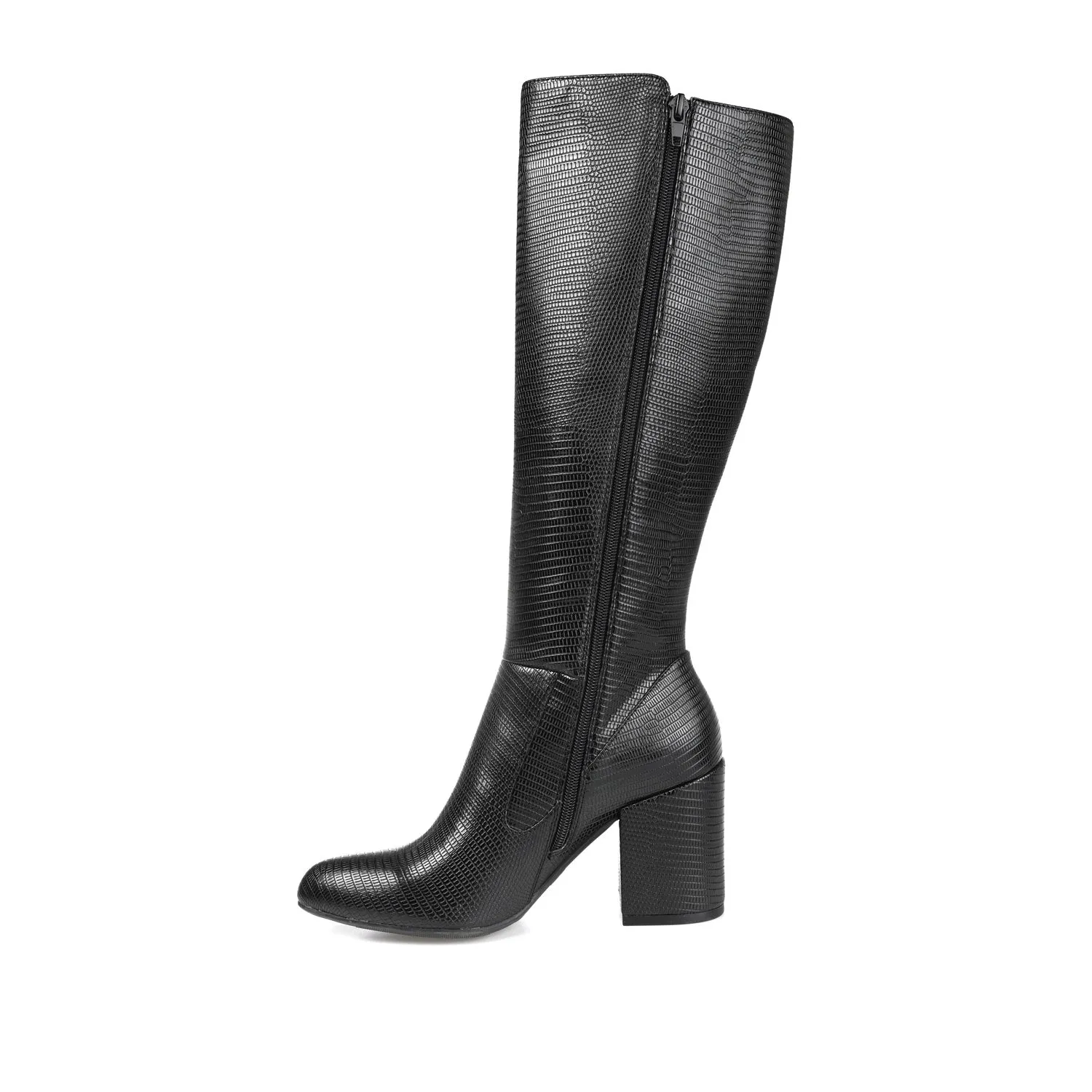 TAVIA KNEE-HIGH BOOTS IN FAUX LEATHER style kick