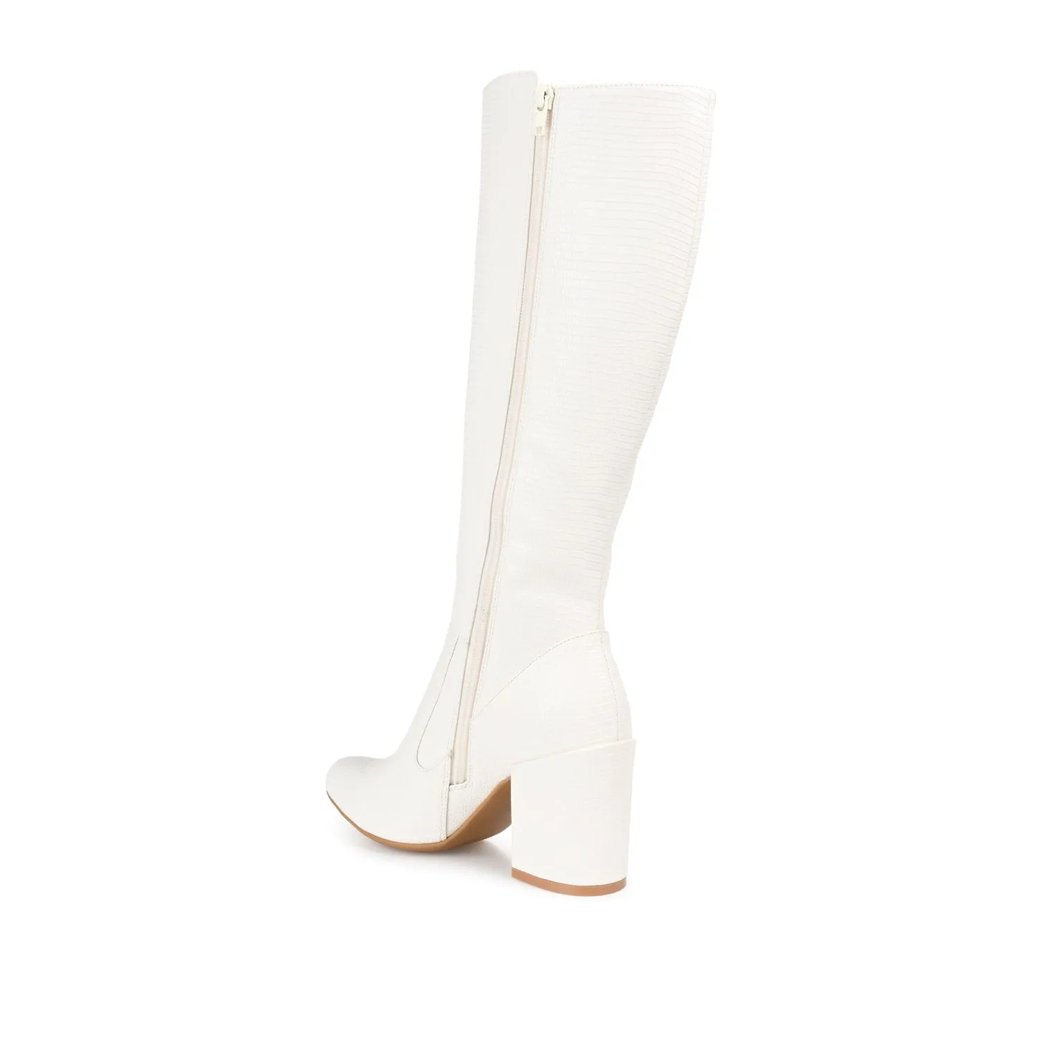 TAVIA KNEE-HIGH BOOTS IN FAUX LEATHER style kick