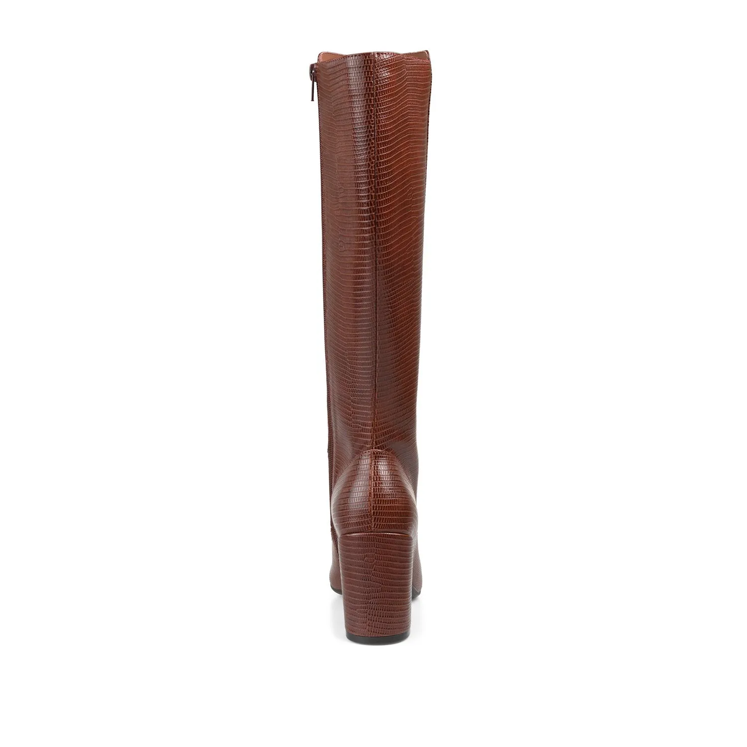 TAVIA KNEE-HIGH BOOTS IN FAUX LEATHER style kick