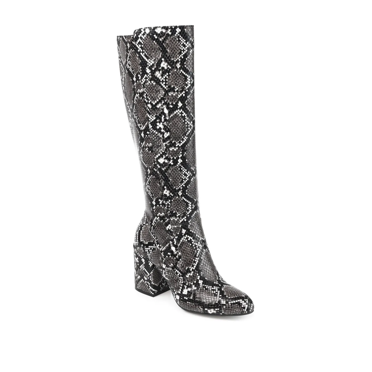 TAVIA KNEE-HIGH BOOTS IN FAUX LEATHER style kick