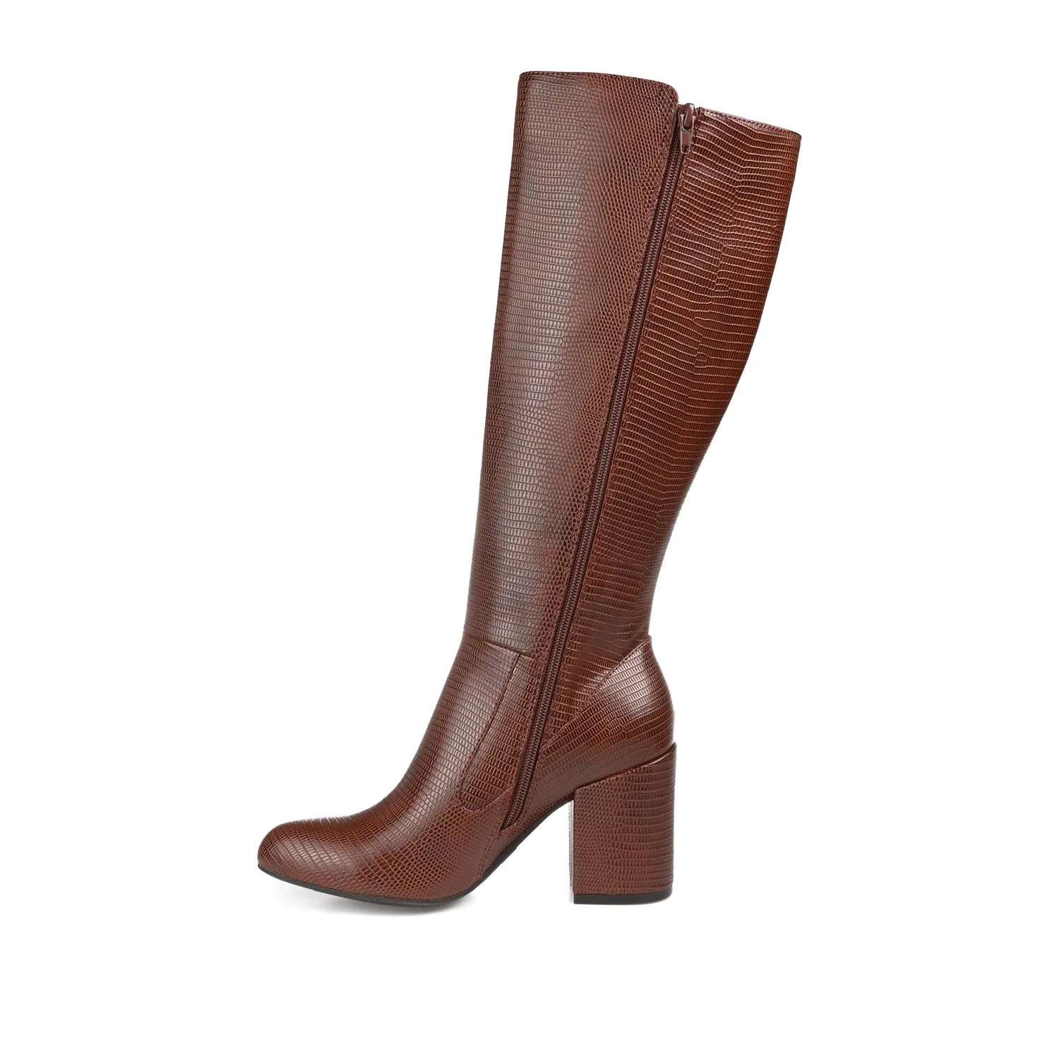 TAVIA KNEE-HIGH BOOTS IN FAUX LEATHER style kick