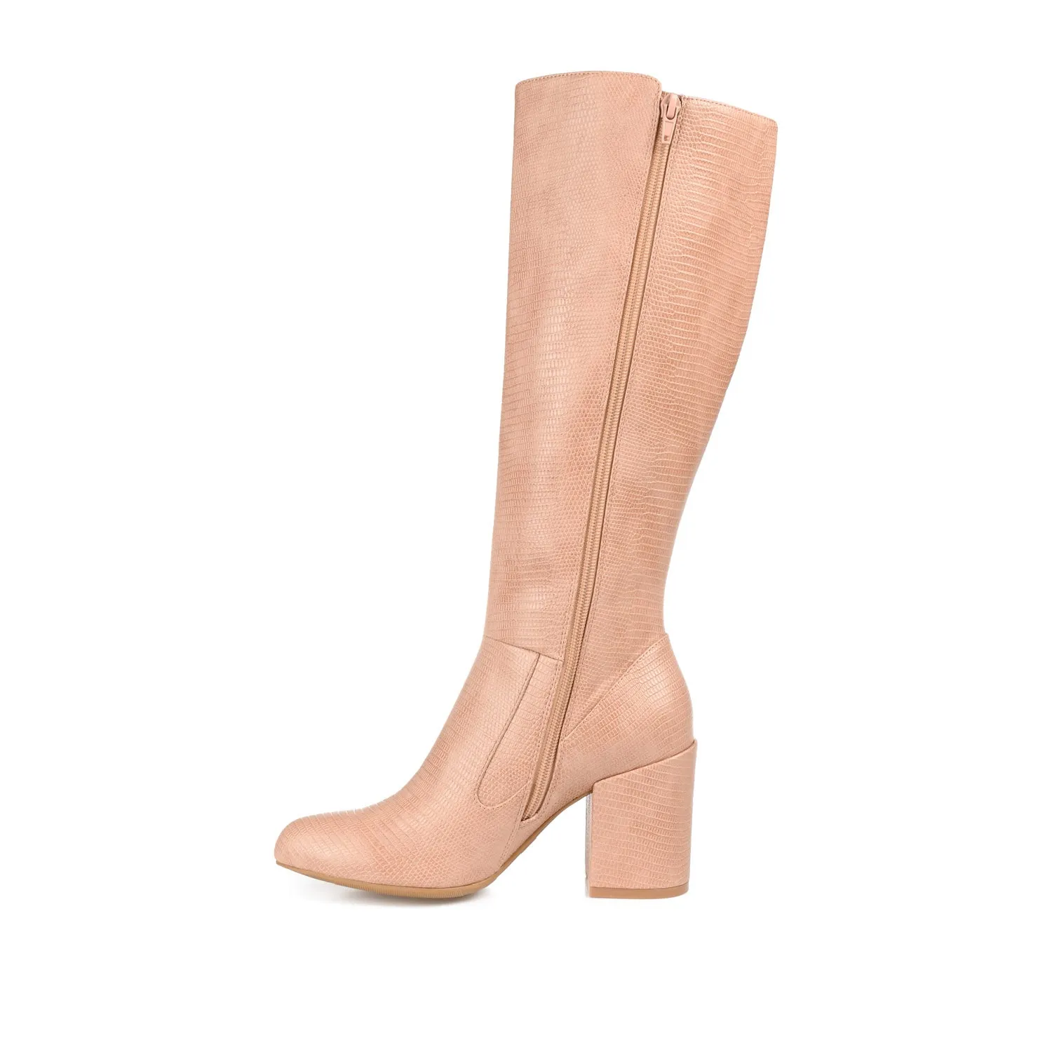 TAVIA KNEE-HIGH BOOTS IN FAUX LEATHER style kick