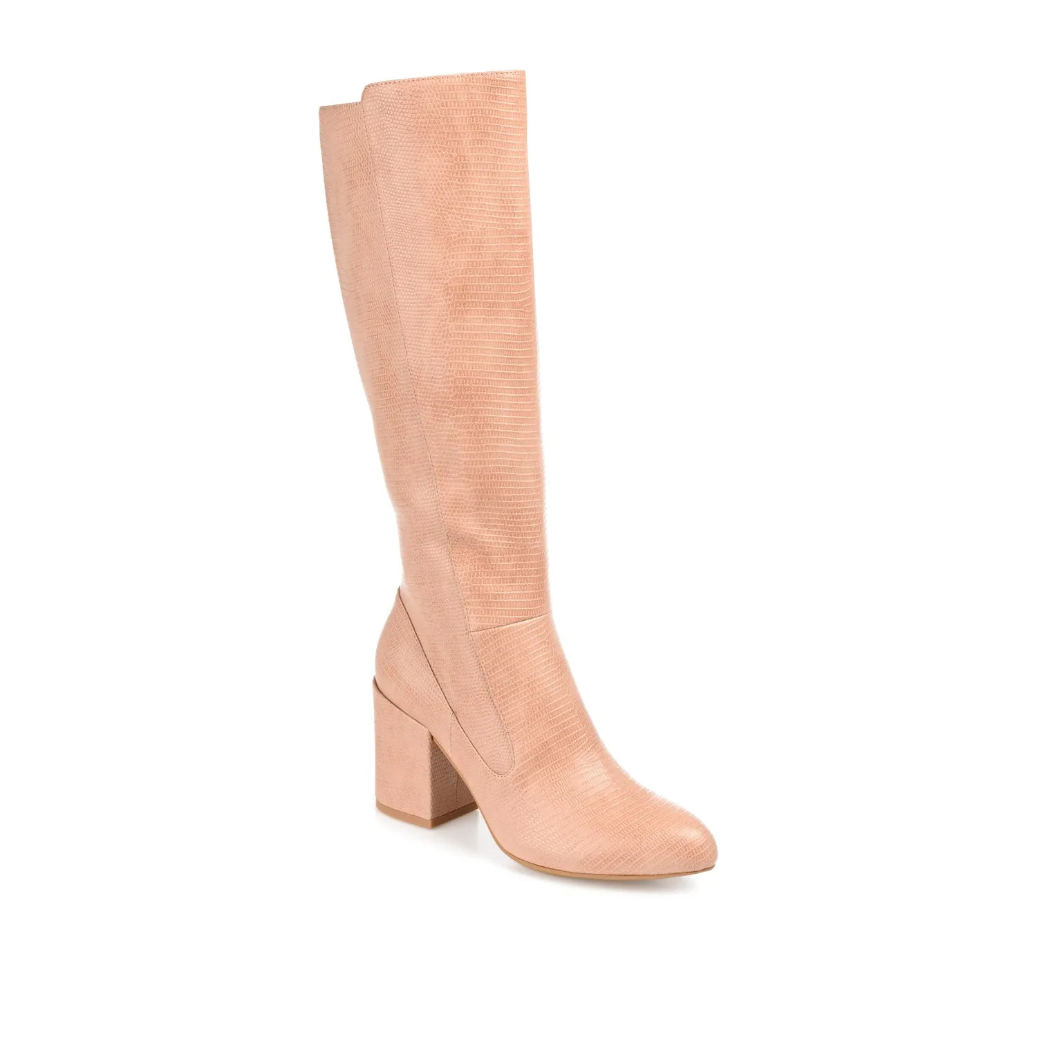 TAVIA KNEE-HIGH BOOTS IN FAUX LEATHER style kick