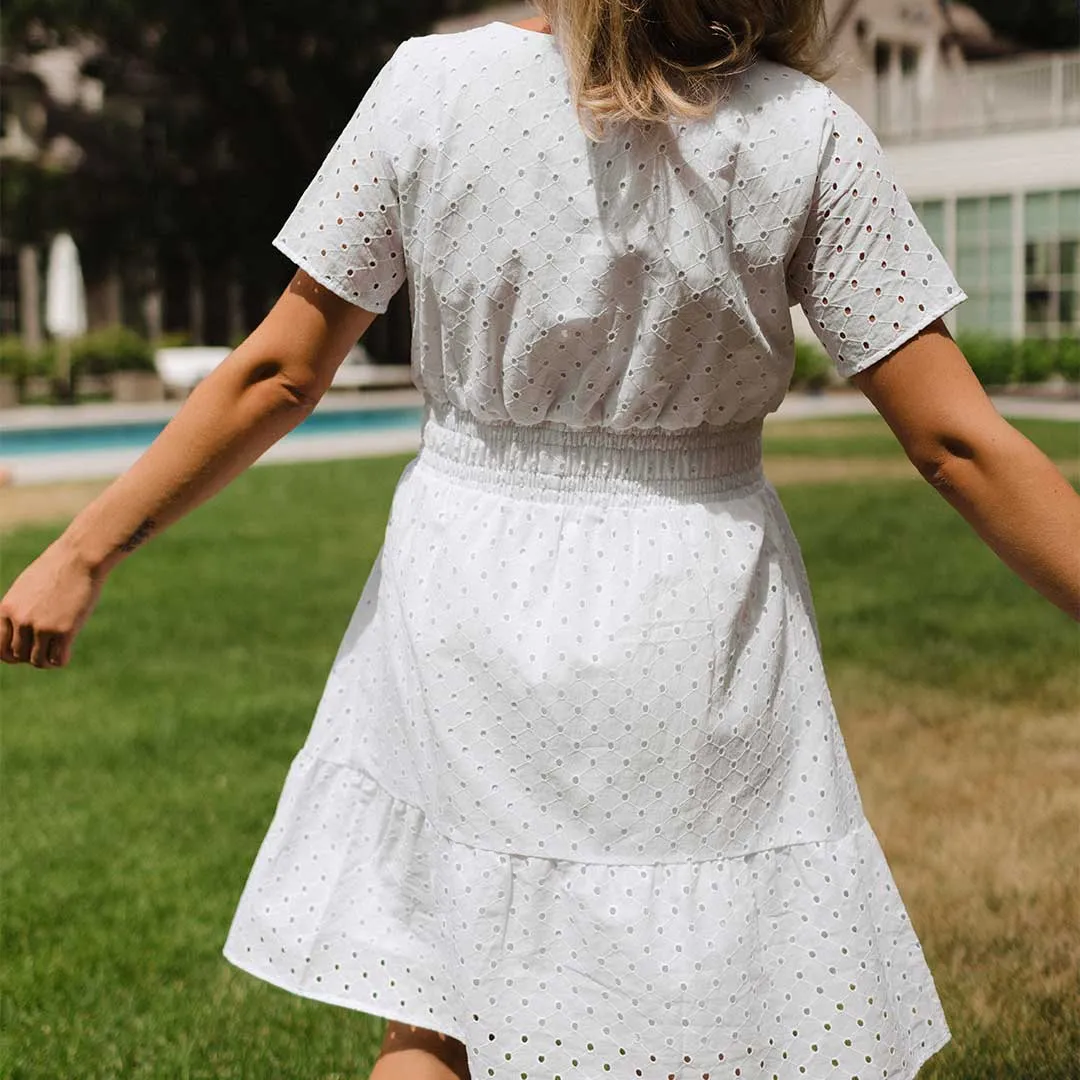 Tea Party Dress, White moist feel