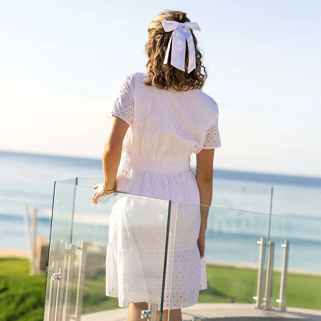 Tea Party Dress, White moist feel