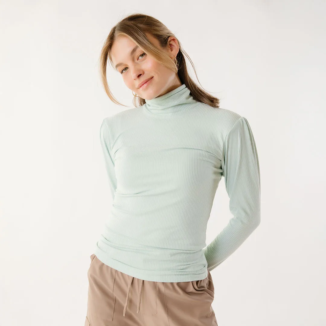 Tessa Long Sleeve, Mint Ice dry cotton
