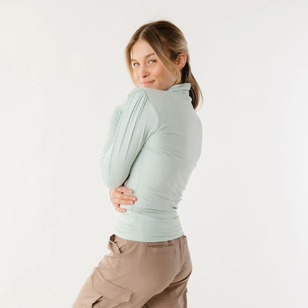 Tessa Long Sleeve, Mint Ice dry cotton