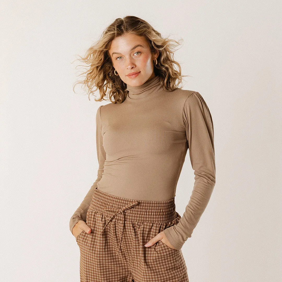 Tessa Long Sleeve, Mushroom Rib sun cover