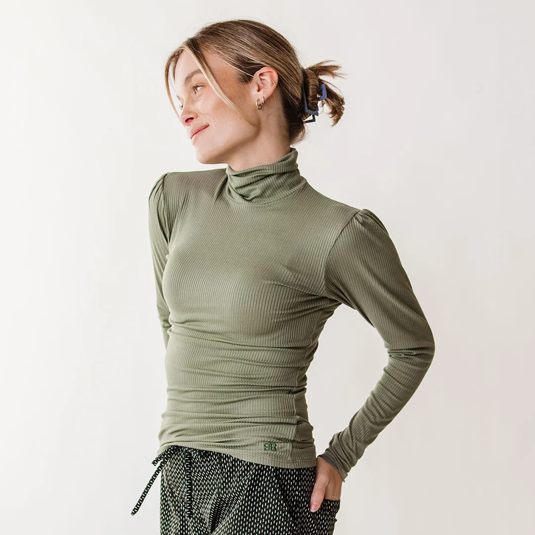 Tessa Long Sleeve, Olive desk ready