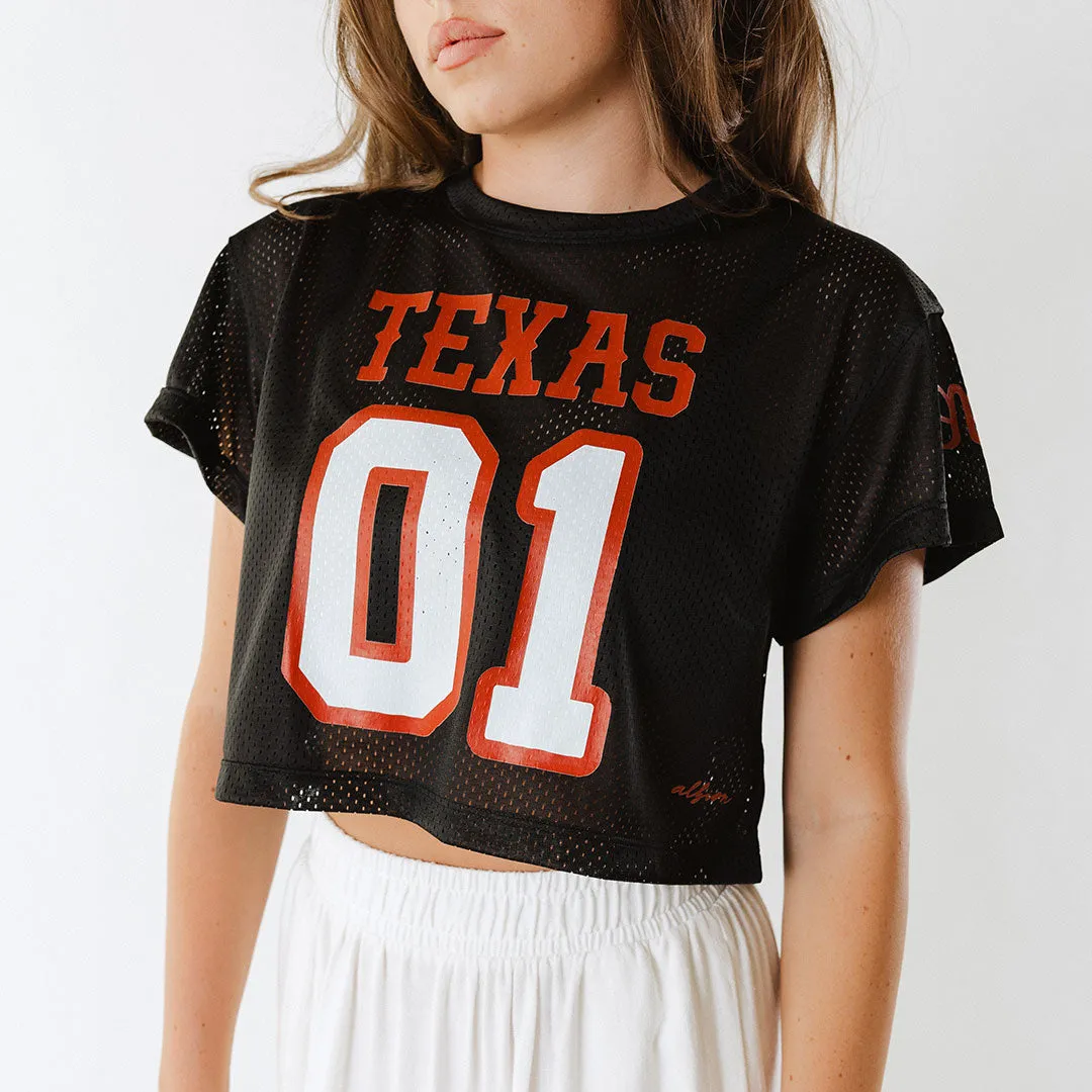 Texas Cropped Jersey, Black clean choice