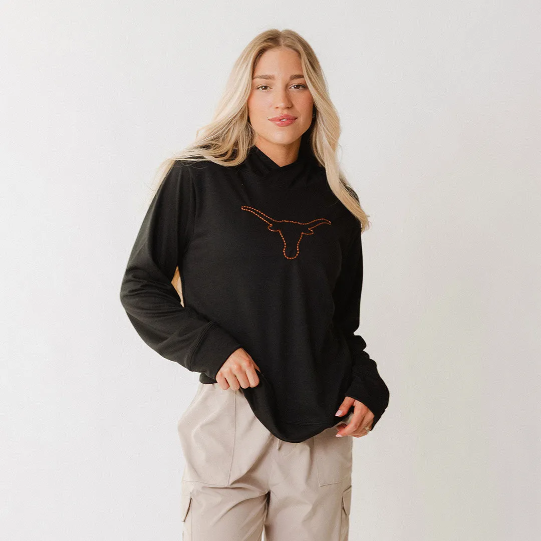 Texas Embroidered City Pullover, Black night soft