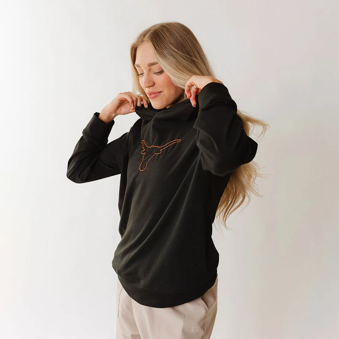 Texas Embroidered City Pullover, Black night soft