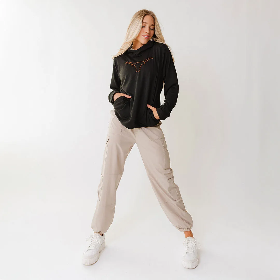 Texas Embroidered City Pullover, Black night soft