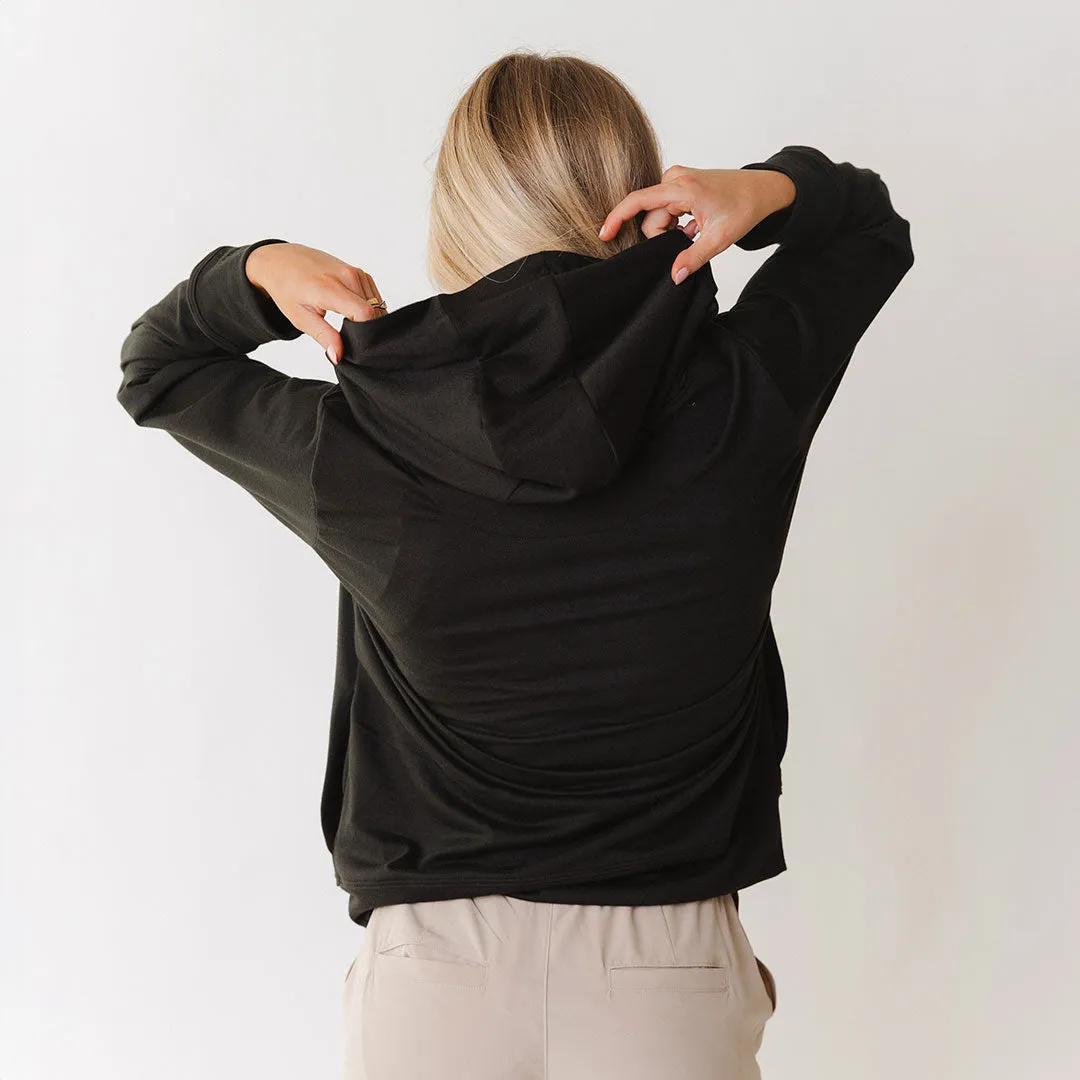 Texas Embroidered City Pullover, Black night soft